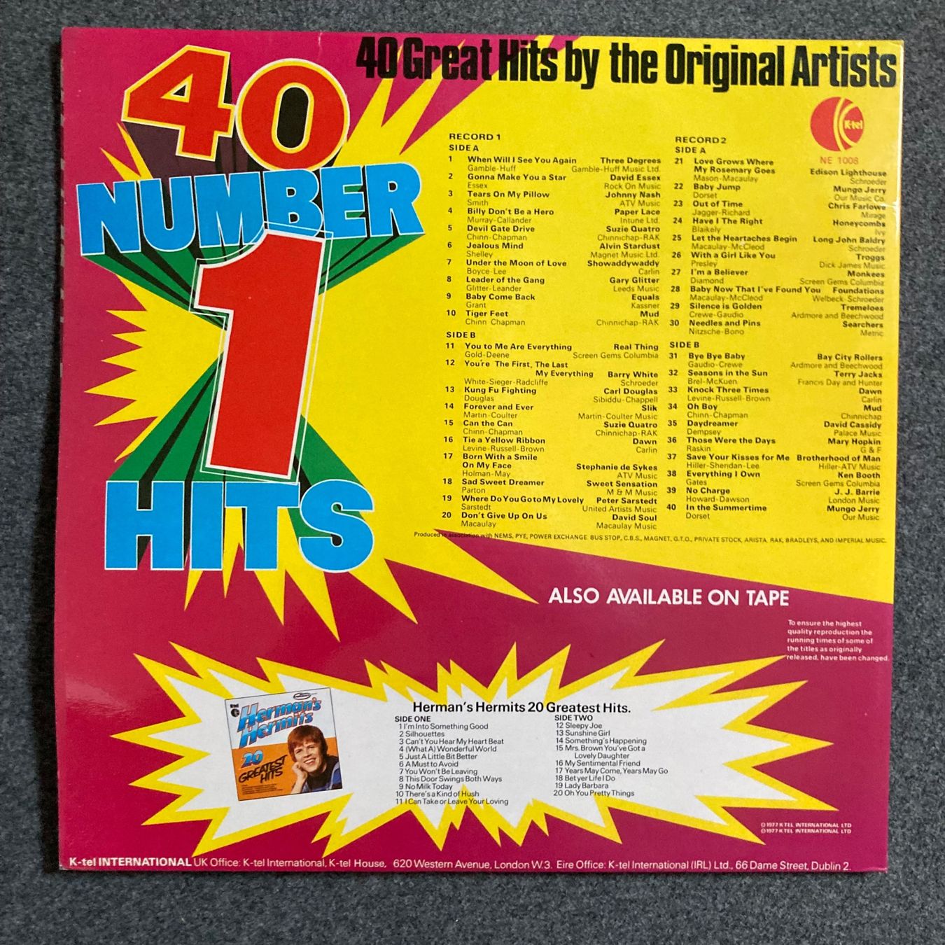 Dischi in vinile: K-tel - 40 Number 1 Hits - 2LP – Usato da dachsen venduto da oheio 1