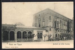 AK Ragaz, Dorfbad mit Hotel Tamina, 1922