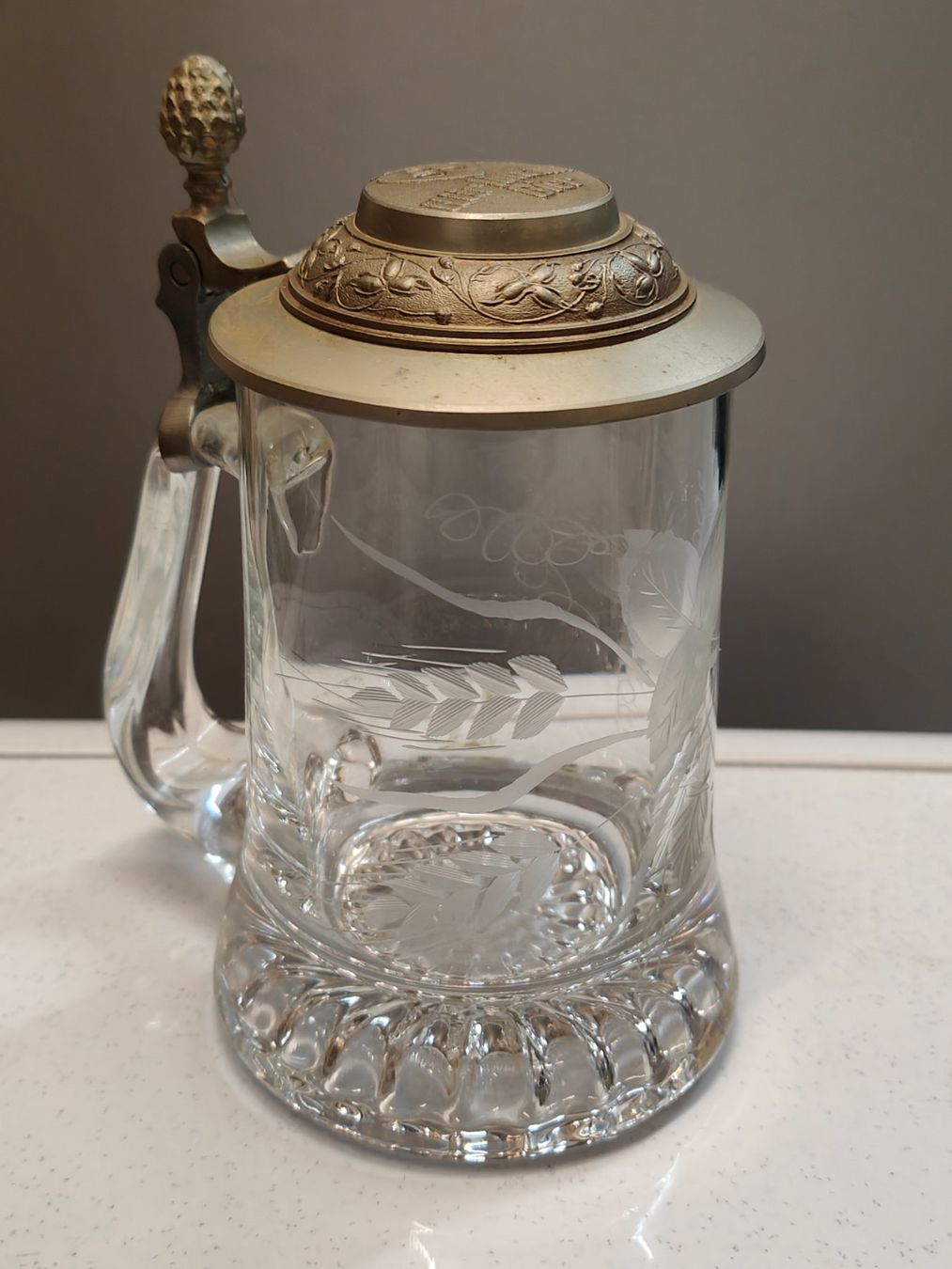 Hürlimann Verres: Bierkrug mit Zinndeckel – D'occasion à Recherswil par beawuethrich 2