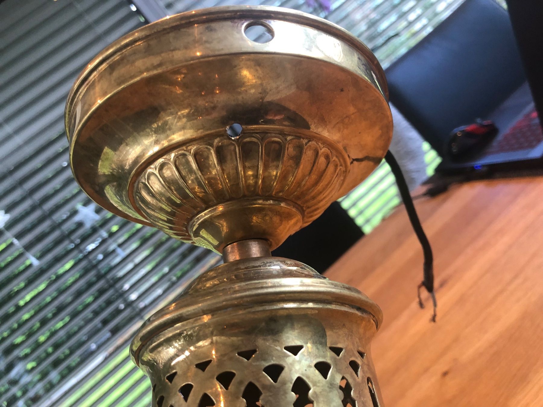 Lampadari & plafoniere: Jugendstil Deckenlampe besondere Messingmontur antik – Usato da Büsserach venduto da Urkundenflora 3