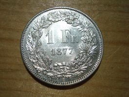 (H3) 1 Franken 1877 UNZ-STGL