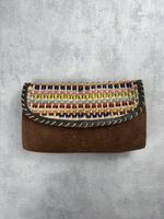 Sac Bandoulière Miss Me Daim & Perles Arc-en-Ciel Boho