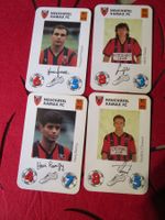 FC NEUCHATEL XAMAX 4 DRUCKAUTOGRAMME AUF QUARTTETKARTE ANTIK