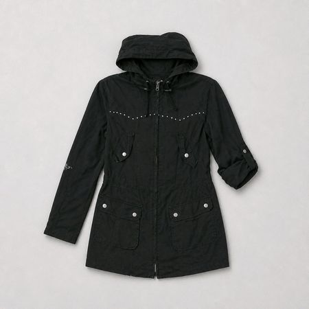 Tolle Long Jacke / Mantel Gr. 38 Schwarz