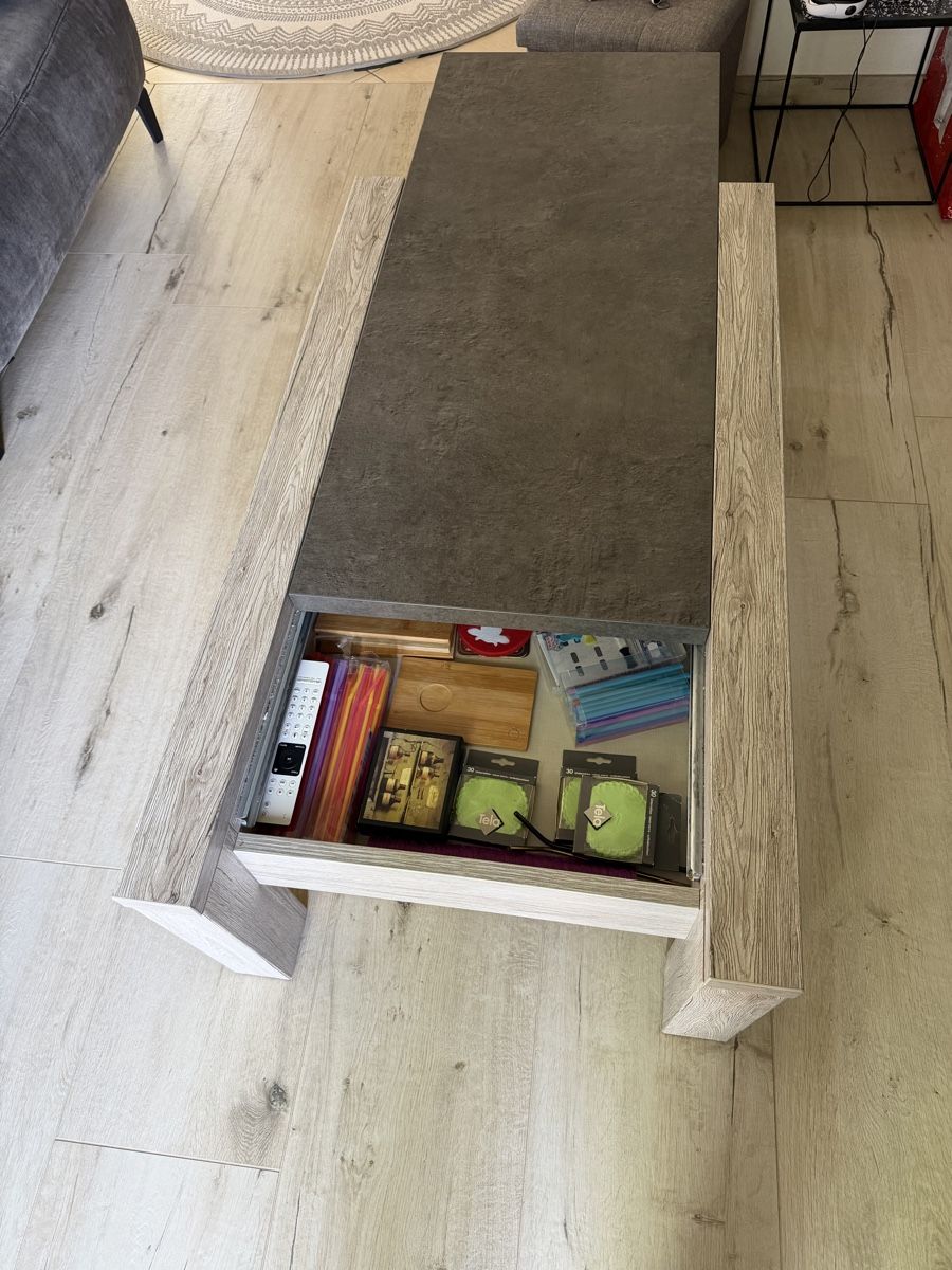 Tavoli: Table basse moderne avec rangement secret intégré! – Usato da Grolley venduto da Vale82 4