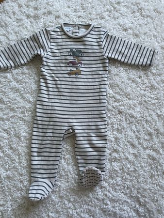 Barboteuse bébé garçon Vertbaudet rayée avec voitures 18mois