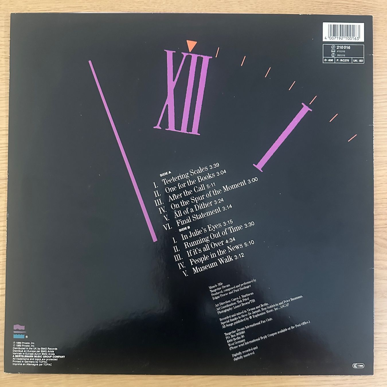 Dischi in vinile: Tangerine Dream - Miracle Mile - LP – Usato da Caslano venduto da campo_santo 1