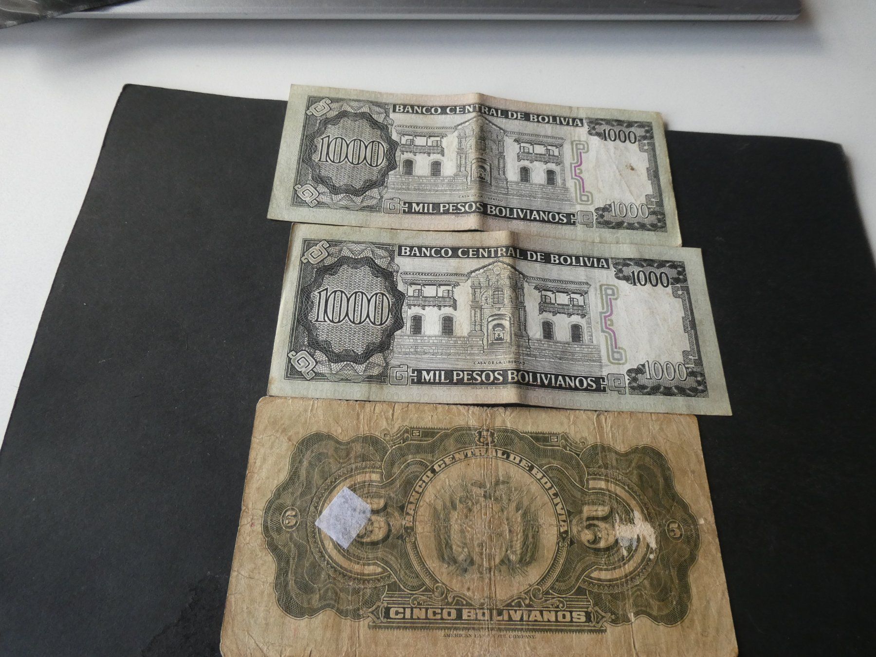Banconote: Bolivien, 3 alte Geldscheine – Usato da Hinterforst venduto da Rohusri 1