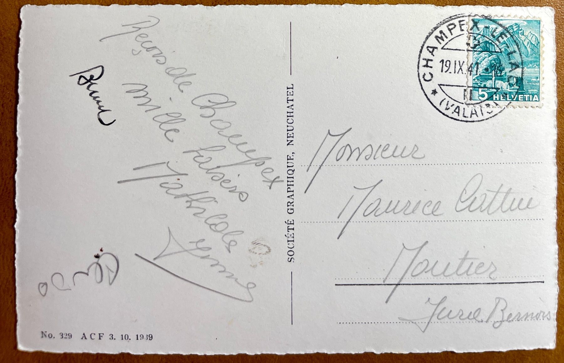 Cartoline postali: CHAMPEX - Le lac  1941 – Usato da Lutry venduto da Ediego 1
