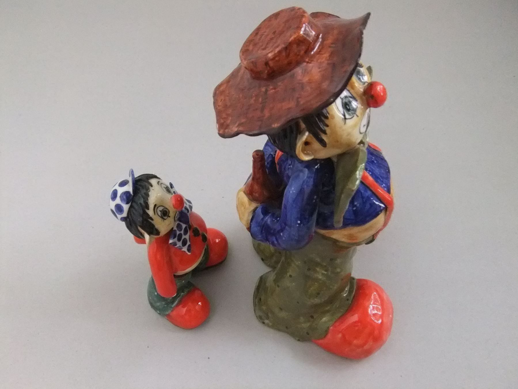 Statuette: Fayence Keramik Clowns - Jakob Haas – Usato da Esslingen venduto da eintagammeer 2