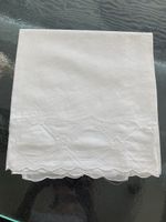 Leinen Tuch Vorhang, feine Stickerei auf Organza 100 x 75 cm