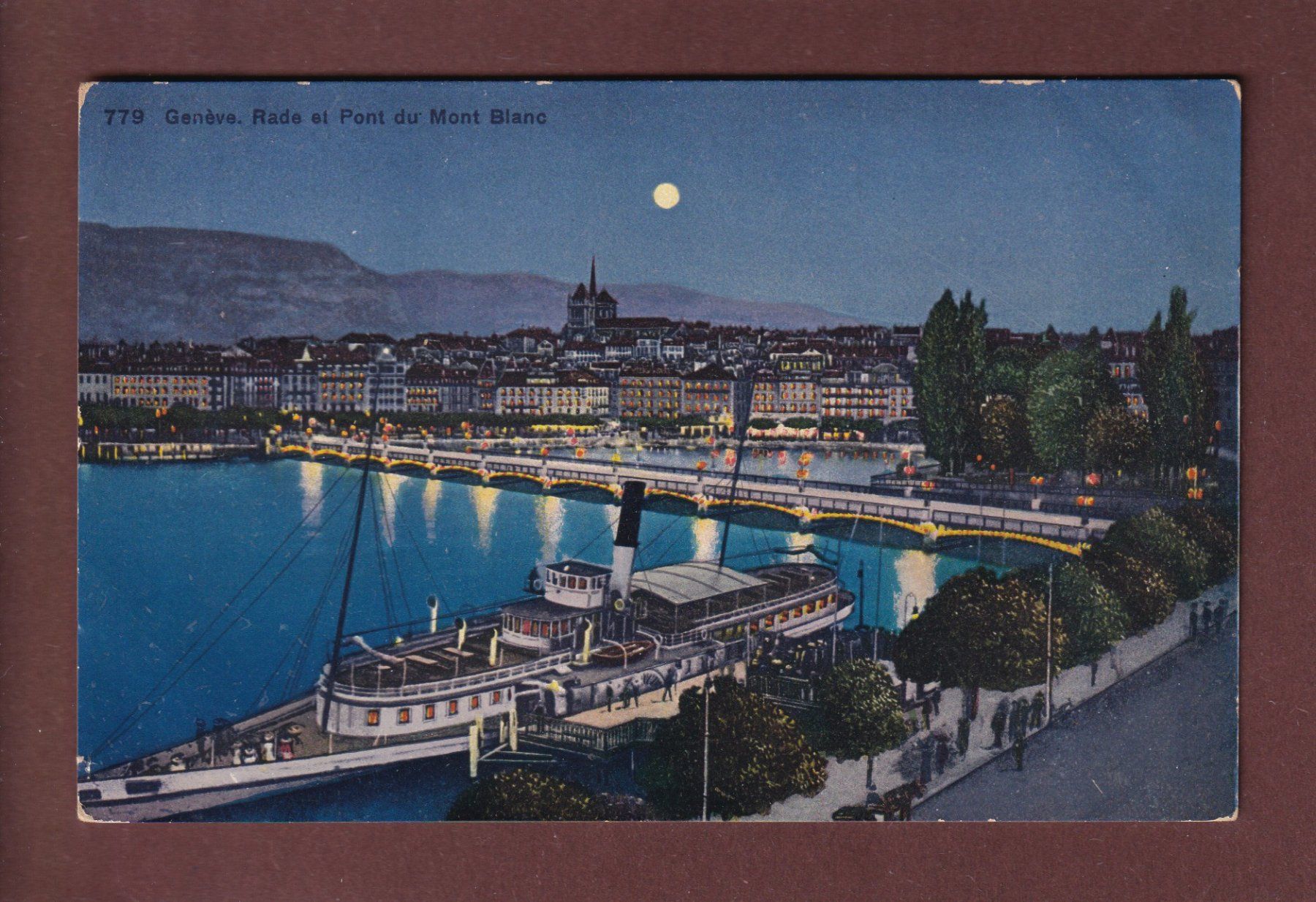 Cartoline postali: GENEVE de nuit - Bateau CGN – Usato da Pully venduto da nicecards