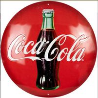 Coca Cola Hängeschild Blechschild Schild rund 35x35cm
