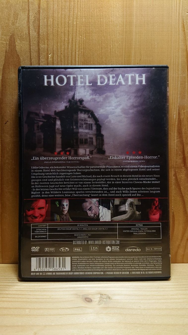 Tutti i DVDs: HOTEL DEATH auf DVD Uncut – Usato da Wilderswil venduto da Exebub 1