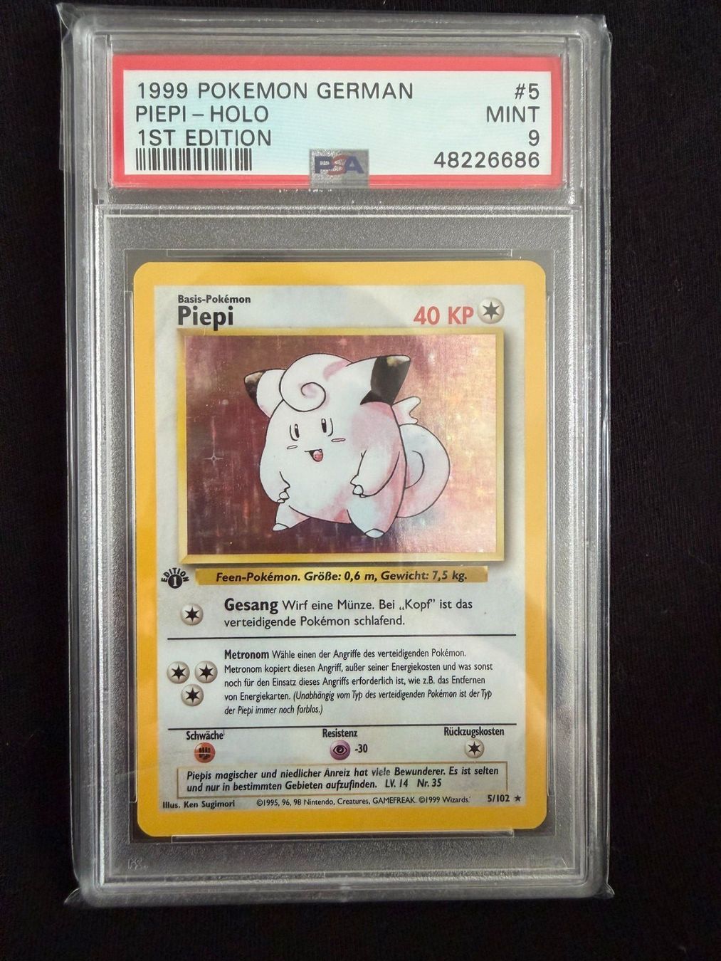 Pokémon Carte collezionabili: PSA 9 Piepi 5/102 Basis Set 1. Edition Deutsch – Usato da Würenlos venduto da mbumech 1