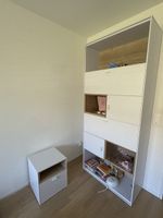 Schlafzimmer/Jugendzimmer Regal/Tisch/Nachttisch Weiss/Eiche