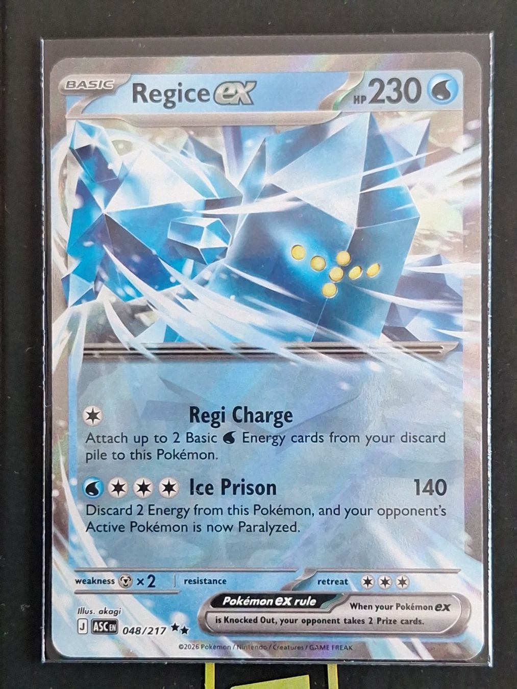 Pokémon Carte collezionabili: Regice ex - Ascended Heroes Pokemon Englisch – Usato da Altstätten SG venduto da GGsGameshop