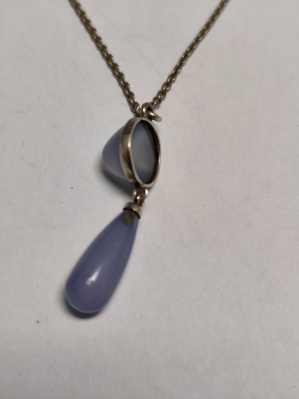 Catenine: Silberkette mit Chalcedon Anhänger Vintage #A8 – Usato da Châtelaine venduto da Tropic.Watch2 5