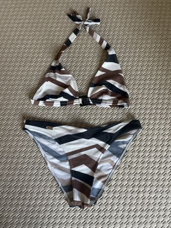 Nekholder Bikini, braun/schwarz/weiss, 36