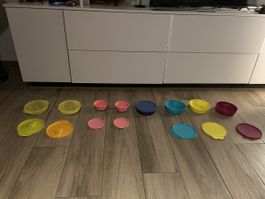 Tupperware Schüssel Set bunt mit Deckeln gebraucht