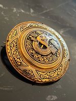 🏵️Broche Espagnole en Damasquinage 1960 – Galion – Rare