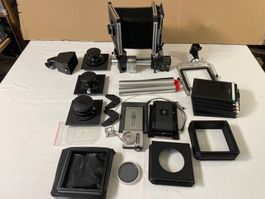 Grossformat Kamera Sinar F mit Objektiven und Zubehör