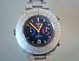 Vintage Heuer Calculator ca. 1972, Stahl