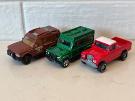 Matchbox et Hotwheels 3x Land Rover 1/64