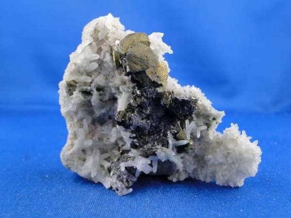 Mineralien & Heilsteine: Chalkopyrit und Galena auf Quarz – Gebraucht aus Schinznach Bad von Demerald