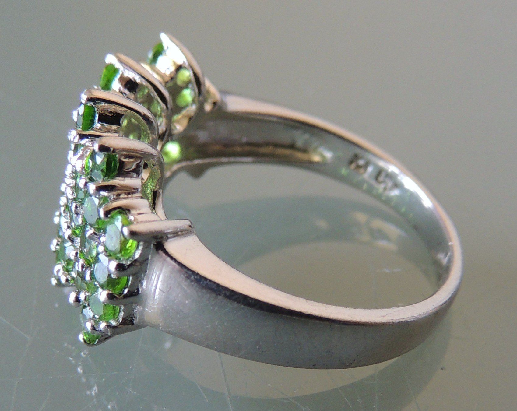 Anelli: Rhodinierter Diopsid Silber 925 Fingerring Gr. 53 – Usato da Waldenburg venduto da schaller707 7