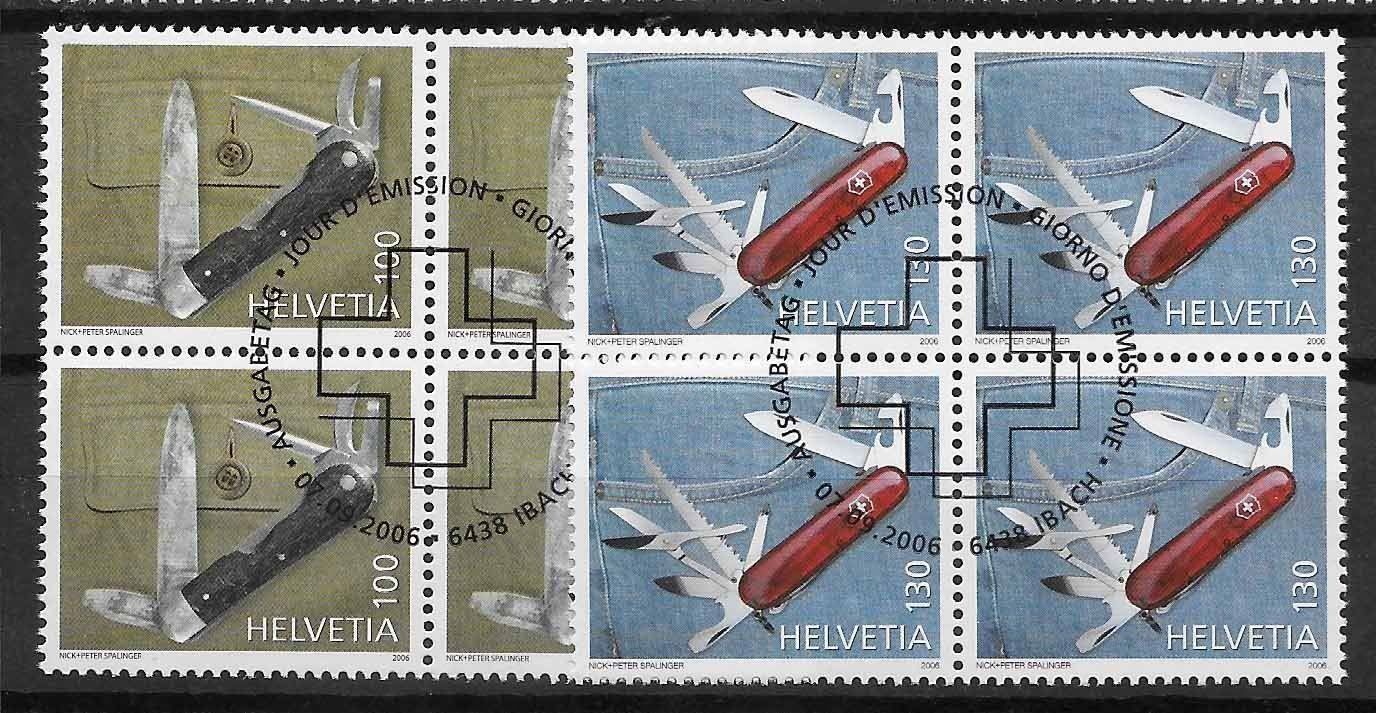 Tutti i francobolli: B1209 - Couteaux suisses B4 1er jour – Usato da Trélex venduto da Phil_Albert