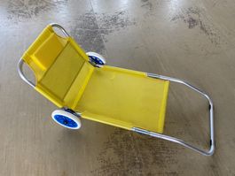 Liegestuhl gelb / klappbar mit Räder (NEU)