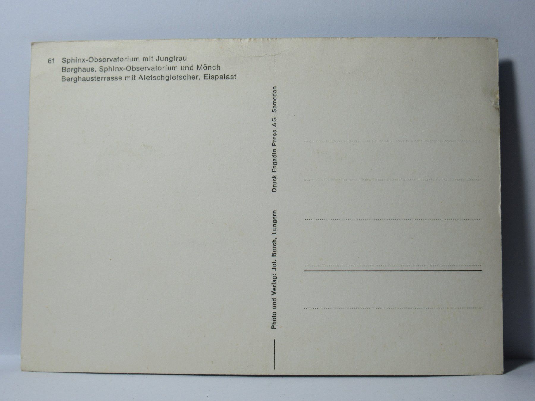 Ansichtskarten: Jungfraujoch , Berghaus – Neu (gemäss Beschreibung) aus Grenchen von Bluemchen1900 1