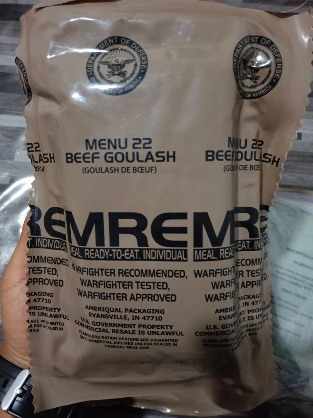 Lebensmittel & Spezialitäten: Original US Army Ration MRE Notration Insp. 2028 – Neu und originalverpackt aus Bischofszell von MRE-Sammler 4
