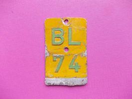 Velonummer / Mofanummer / Töfflinummer BL 74