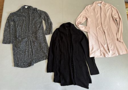 3x Damen Strickjacken (grau, schwarz, rosa) Grösse S/M