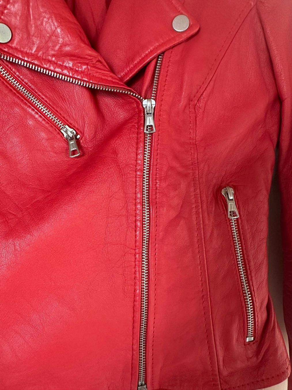 Zara Jacken: Zara Echtleder Jacke rot, Gr. S – Gebraucht aus Castagnola von petrkars11 5