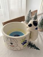 Cute Dog Bowl Jack Russell Hand Painted Ceramic🐾🐶