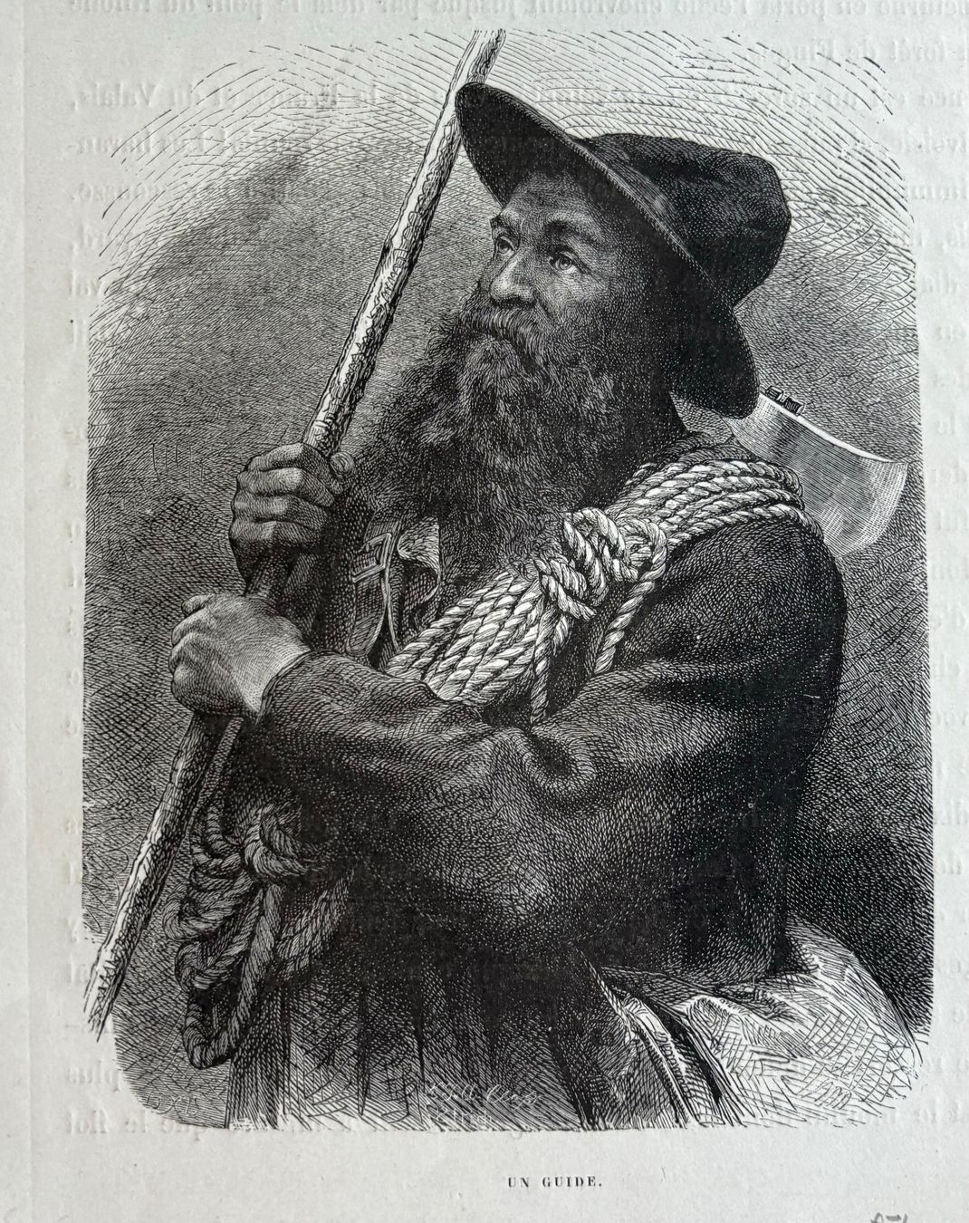 Incisioni: Orig. Holzstich 1880 - Bergführer – Usato da Frauenfeld venduto da Merk52