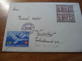 Brief 1943 roter Sonder-o, mit Soldatenmarke
