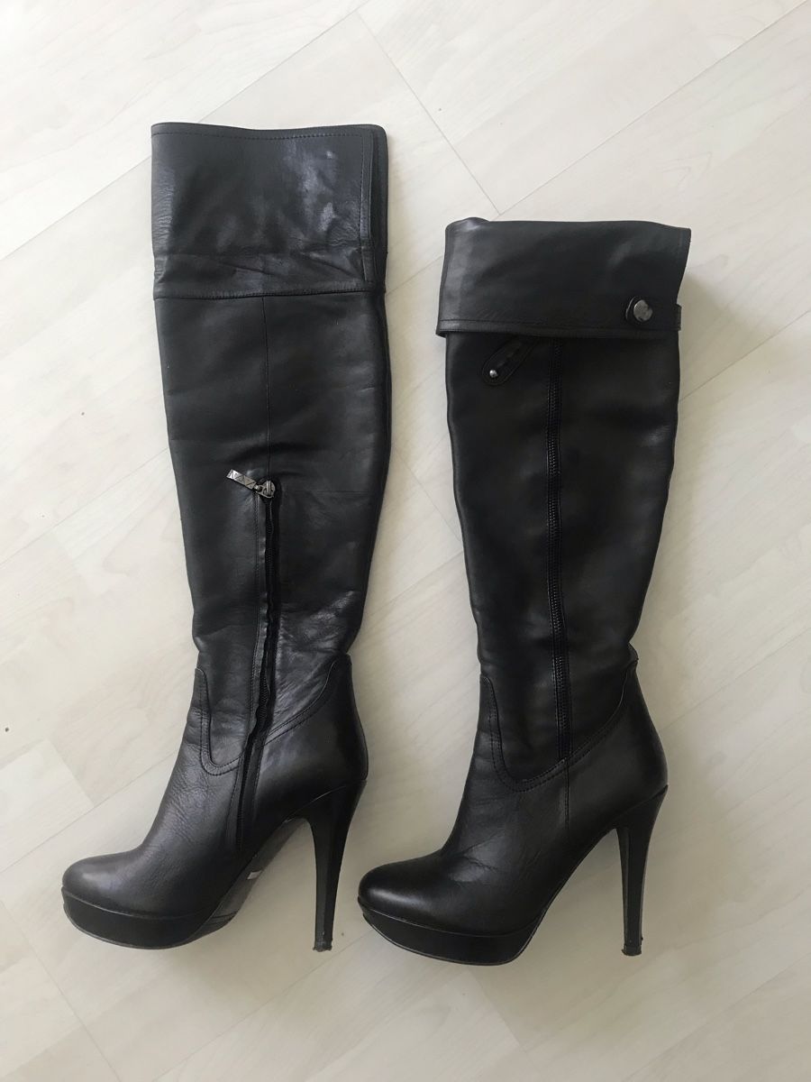 Damenschuhe: Overknee-Stiefel 5th Avenue, schwarz, echtes Leder – Gebraucht aus Bremgarten AG von Belana0 2