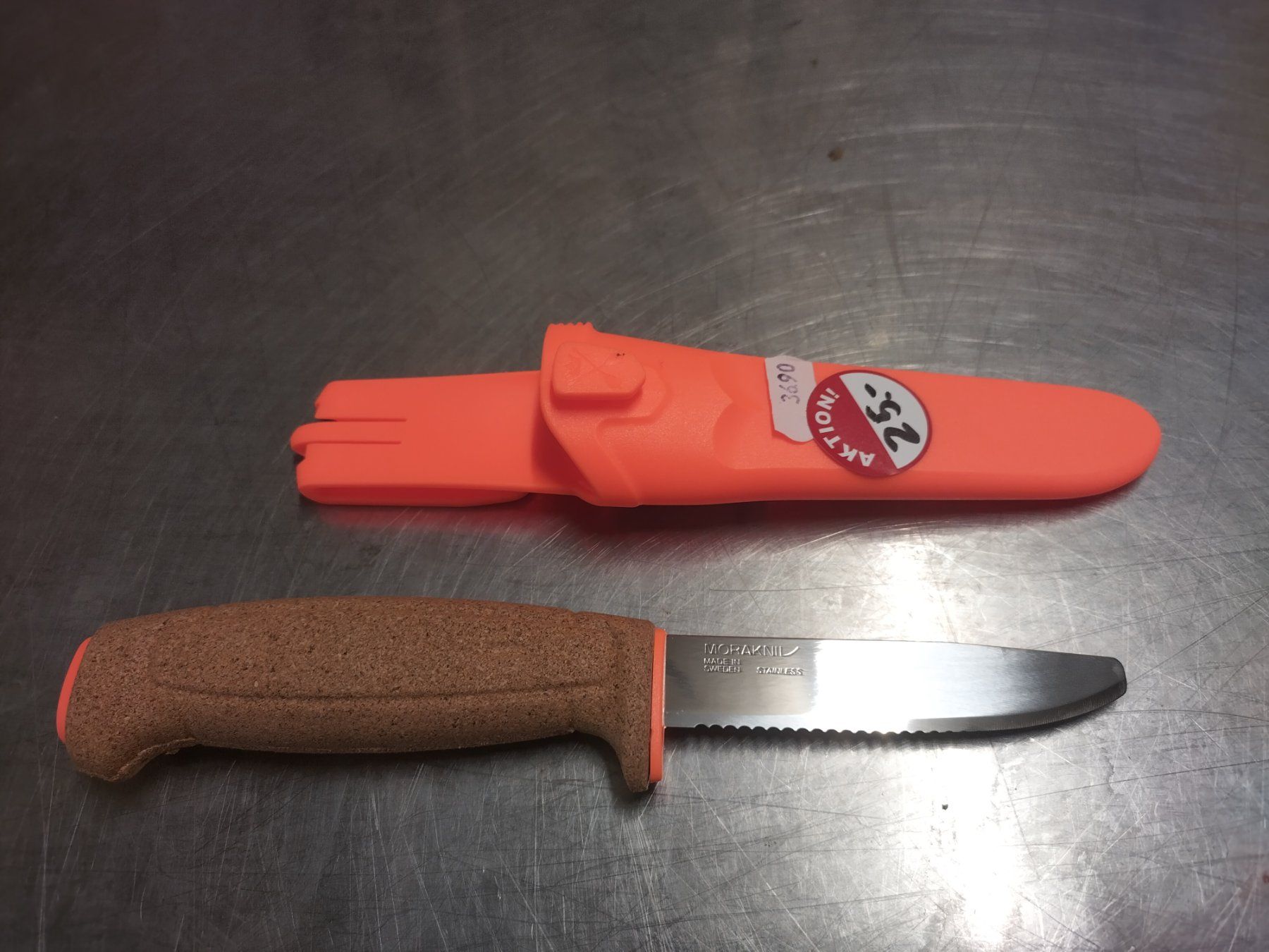 Accessori: Neues, robustes Anglermesser mit Korkgriff, Moraknive – Nuovo e nell'imballaggio originale da Wettingen venduto da Bwalti 1