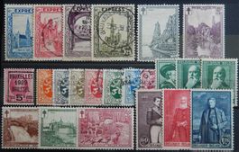 Belgien ex. Kat. 251-286 */gest. 1929/30 Kat. 75 Euro