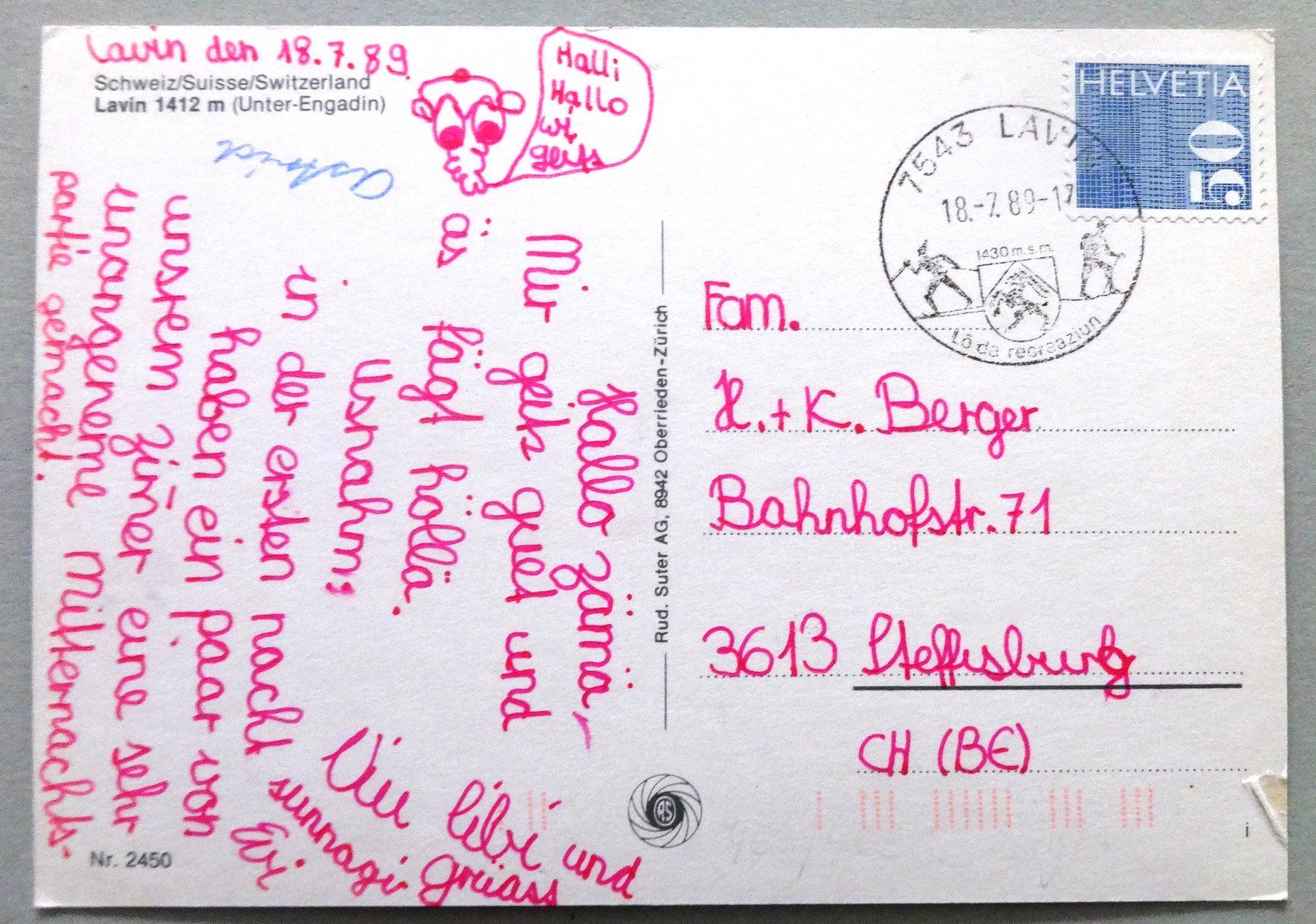 Cartoline postali: Lavin 1412 m (Unter-Engadin) – Difettoso da Fétigny venduto da Billy2miny 1