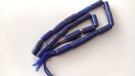 1 Schöner Lapislazuli Halbedelstein Blau Gold Schmuck # 3