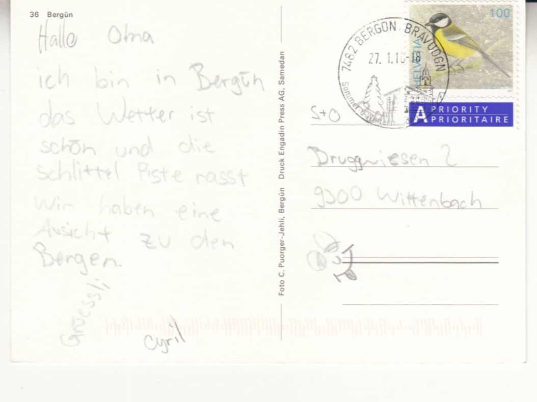 Cartoline postali: Bergün 2010 – Usato da Bürglen TG venduto da StampGraf 1