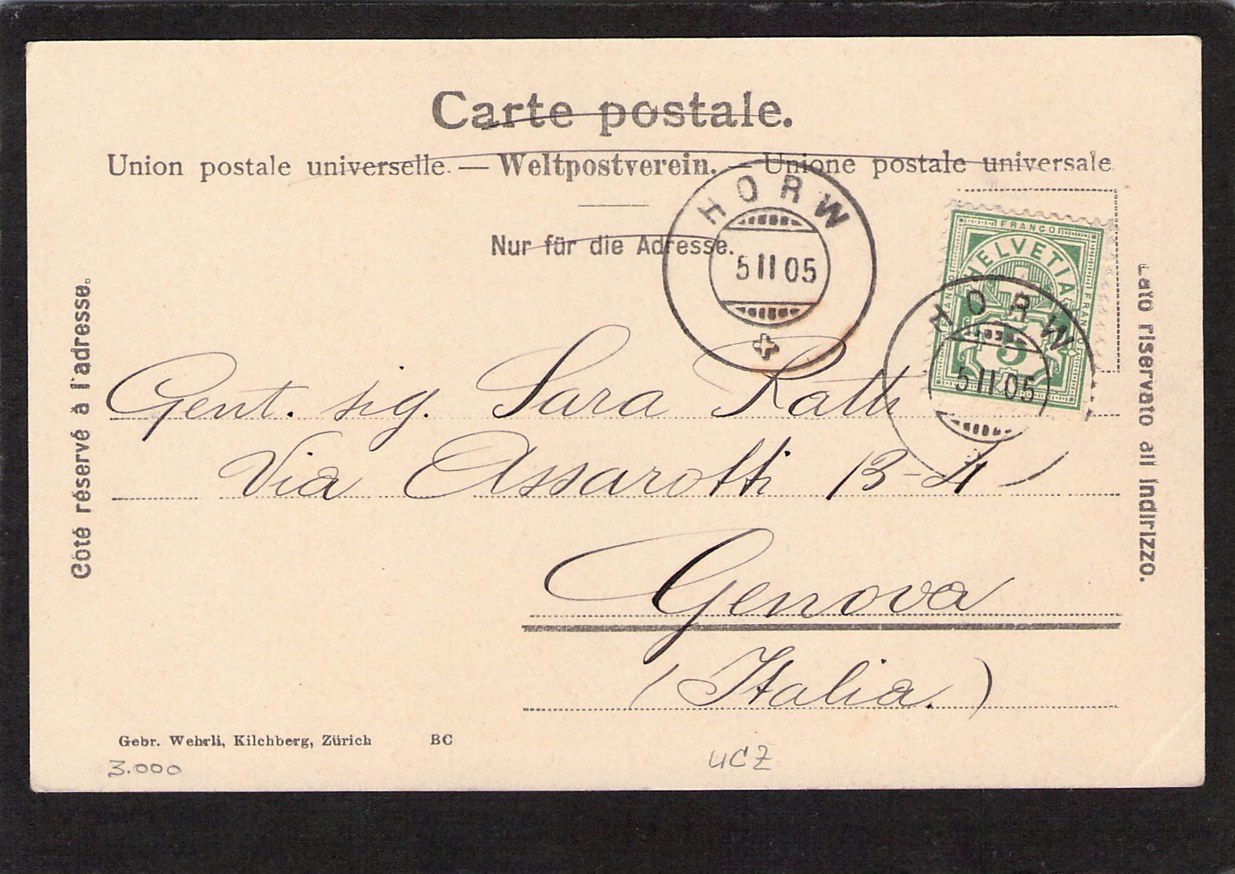 Cartoline postali: Gotthardbahn bei Flüelen UR , gel. 1905 – Usato da Reichenburg venduto da Pipo-67 1