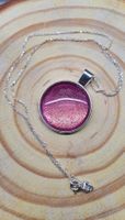 Halskette mit Cabochon Anhänger rosa Neu