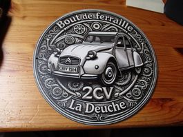Citroen 2 CV Ente Holzschild 20 cm
