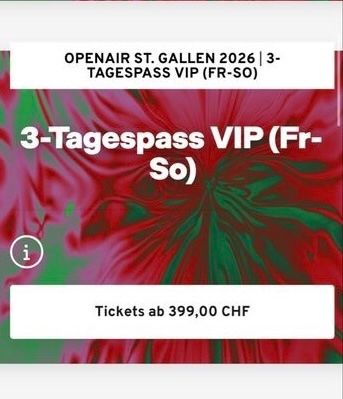 Biglietti: 3-Tagespass VIP OASG – Nuovo e nell'imballaggio originale da Gossau SG venduto da severin.stillhard